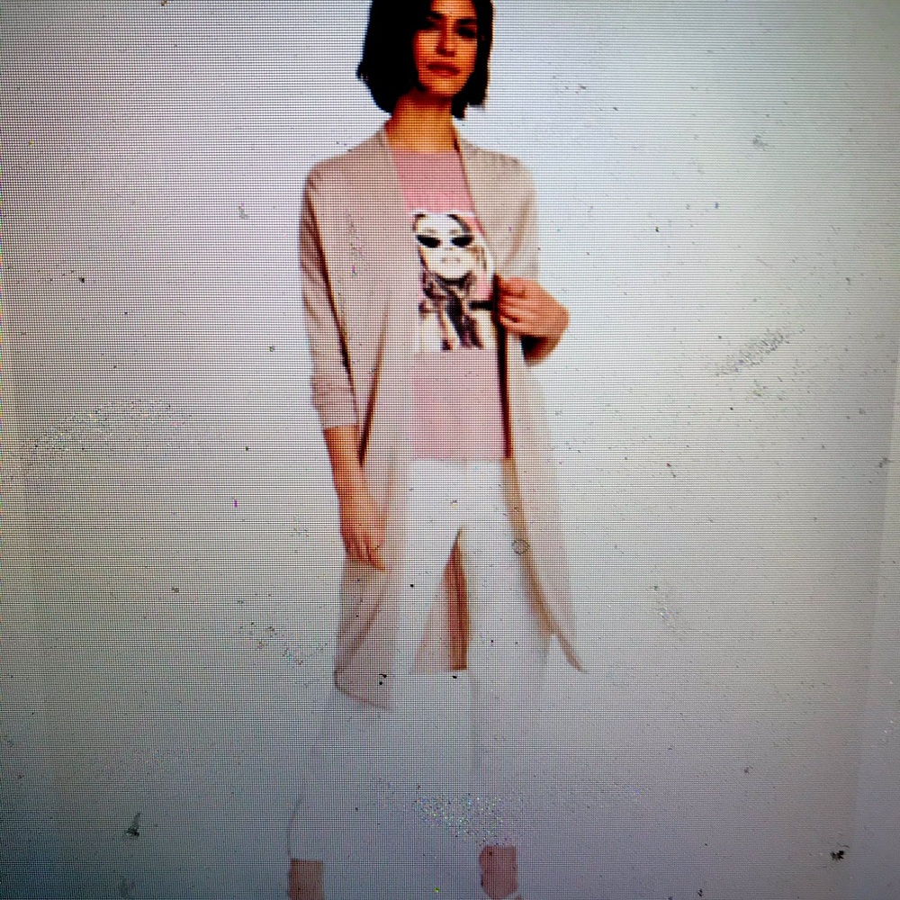 GUESS open-front Ribbed sleeve Cardigan.
